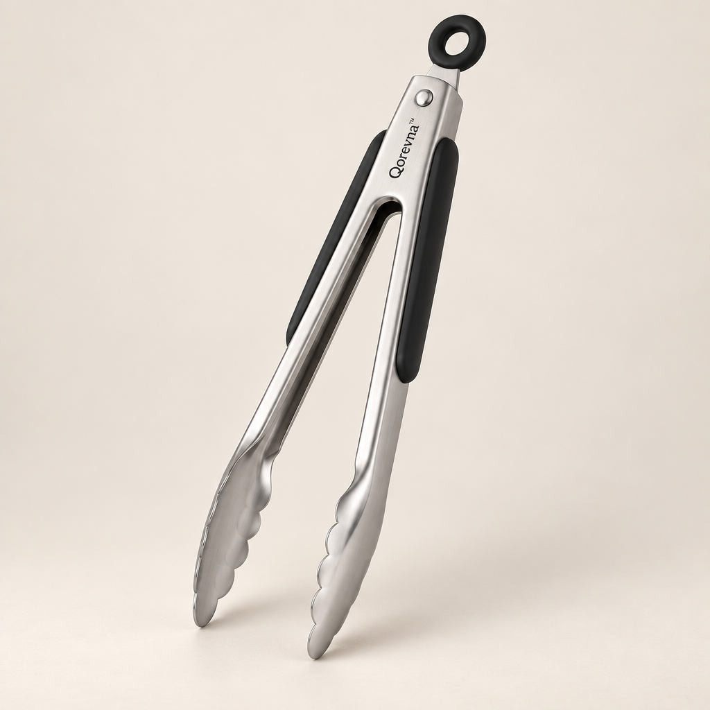 Qorevna™ Extended Stainless Steel Kitchen Tongs image 01